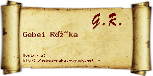 Gebei Réka névjegykártya